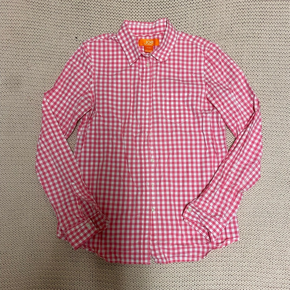 ✰ pink gingham button up ✰
